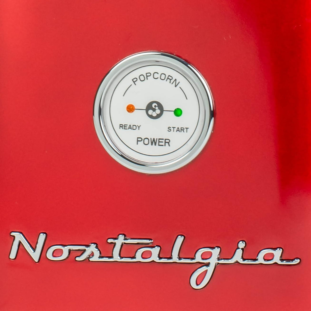 Nostalgia CLHAP12 Klassischer Retro-Heissluft-Popcornbereiter für 85 Gramm Rot, Rot