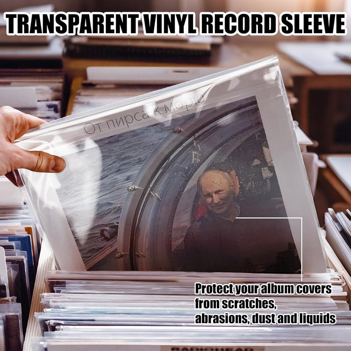 12 Zoll Schallplatten Hüllen Aussenhüllen: 100 Stück LP Schutzhüllen Vinyl Hüllen für Single & Doppe