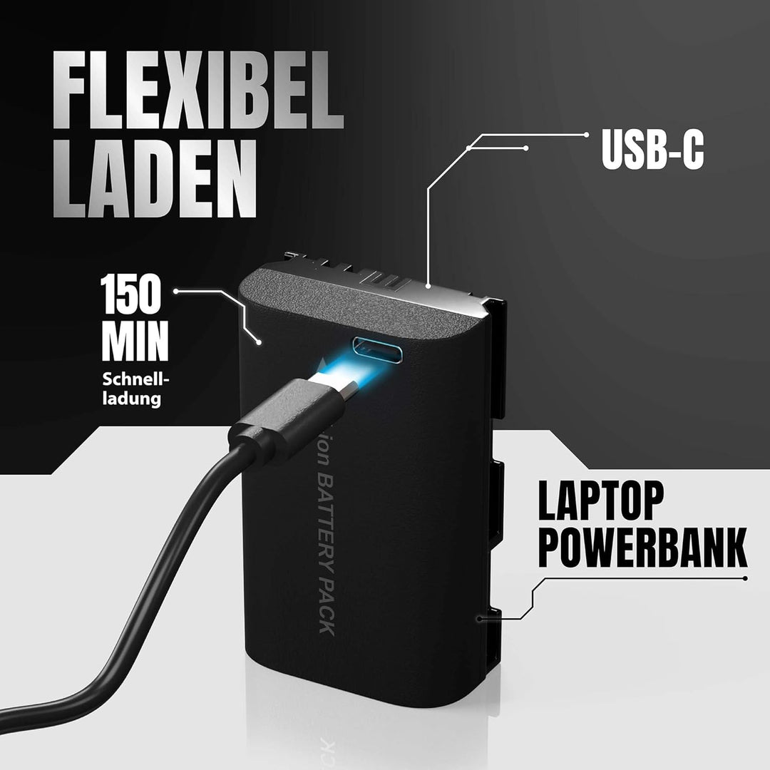 PATONA 2X Platinum Akku LP-E6P LP-E6NH 2600mAh USB-C Eingang Ersatzakku kompatibel mit Canon EOS R7