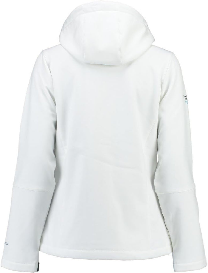 Geographical Norway Damen Softshell Jacke mit Kapuze Outdoor, L Weiß