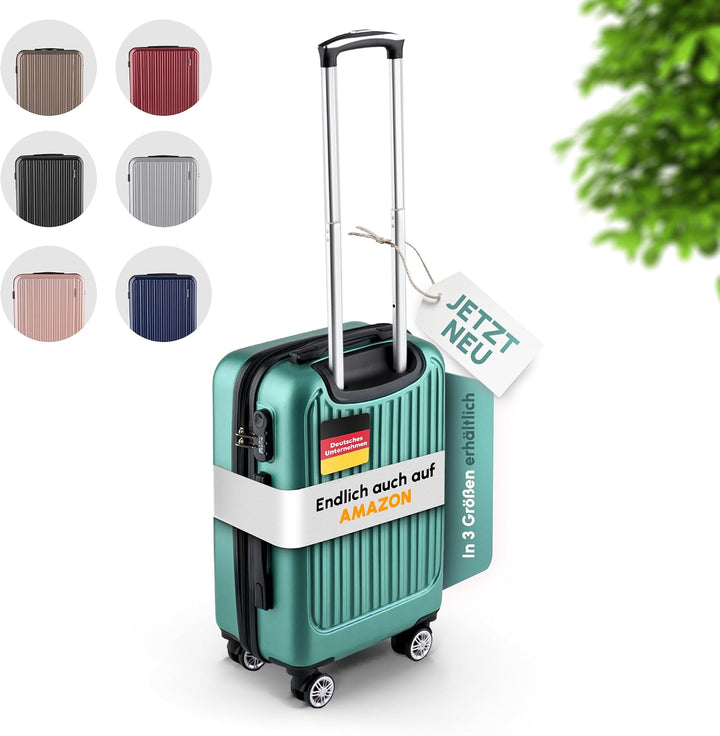 ABS Hartschalenkoffer - Ergonomisch &amp; Sicher - Kleiner Trolley Koffer mit 360° Rädern, Zahlen Schlos