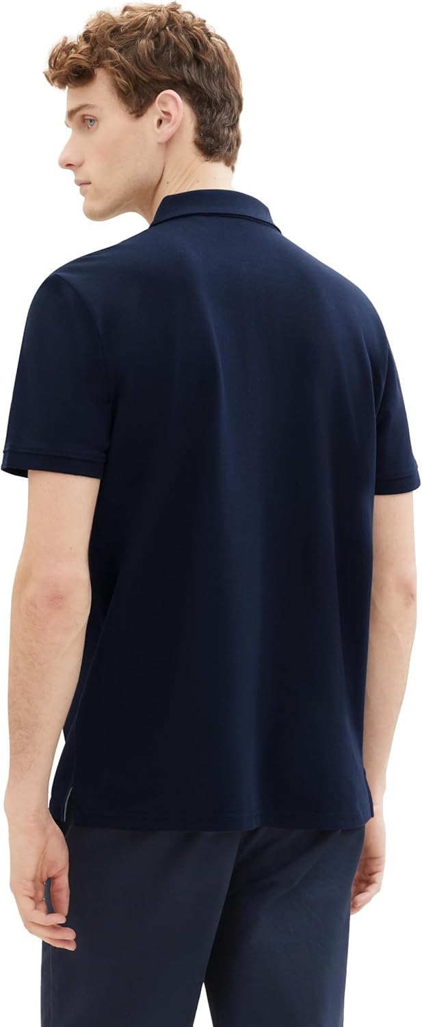 Tom Tailor Herren Baumwolle Basic Piqué Poloshirt S 10668 - Sky Captain Blue, S 10668 - Sky Captain