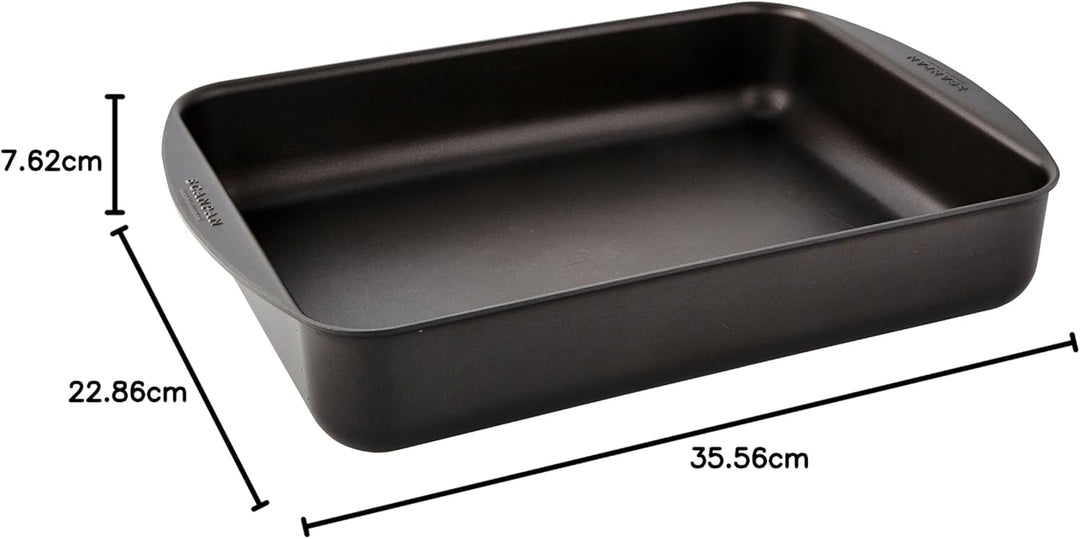 SCANPAN Classic 34 x 22 cm Roasting Pan, Black, 34 x 22 cm