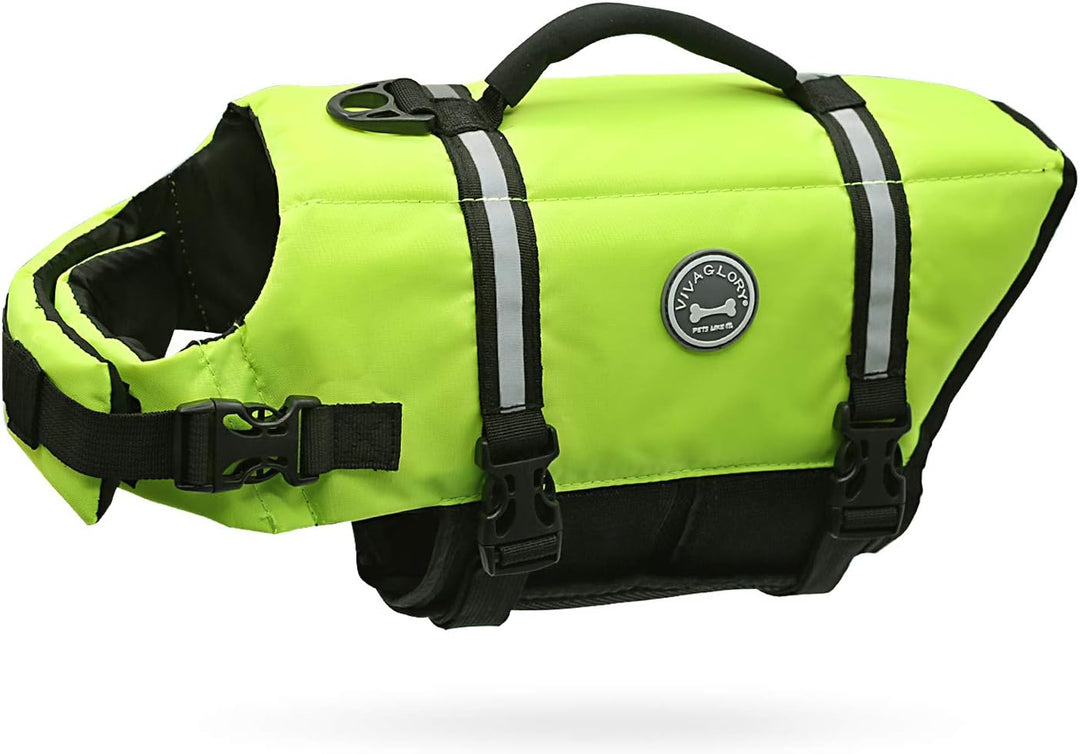 VIVAGLORY Ripstop Hunde Rettungsweste für Kleine Mittel Grosse Hunde Bootfahren, Hund Schwimmweste m