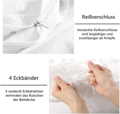 Luowei Bettwäsche Rote Rosen Bettbezug 135x200cm 4 Teilig Romantische Rosen-Blume Bedruckte Microfas