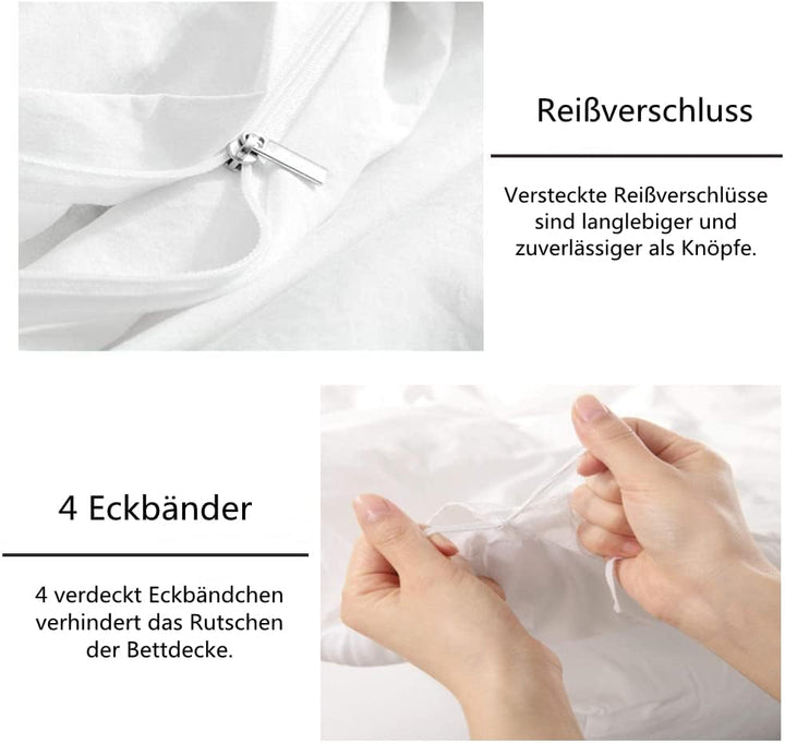 Luowei Bettwäsche 135x200cm Grau Rosen Blumen Floral Bettwäsche-Set für Einzelbett Weiche Microfaser