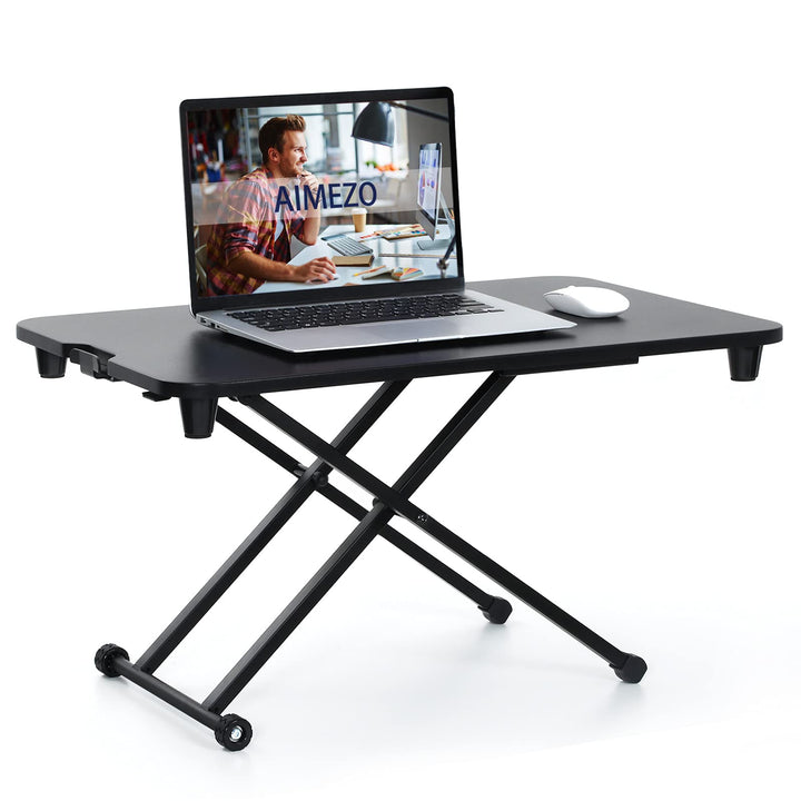 AIMEZO Stehpult Höhenverstellbarer Schreibtisch, 70 x 50cm Steharbeitsplatz für PC Monitor Laptop, E
