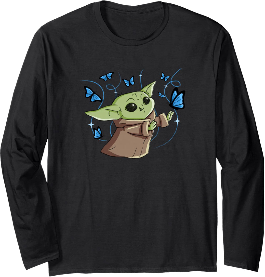 Star Wars The Mandalorian The Child with Blue Butterflies Langarmshirt