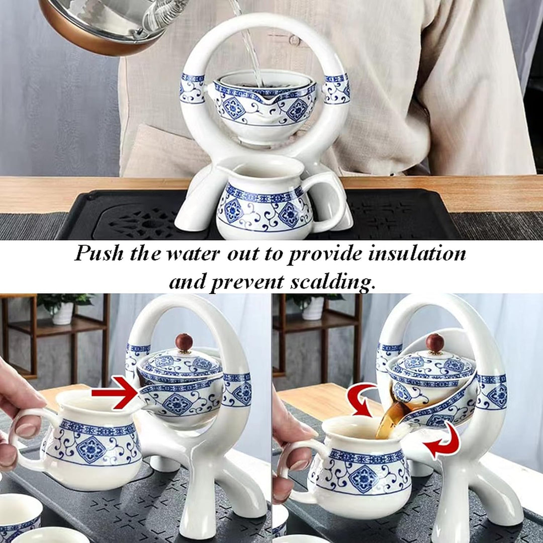 Hochwertige Chinesische Tee-Set-Geschenkbox, Rotierendes Kung Fu Tee-Set, Reines Handfeuern, Mit Rot