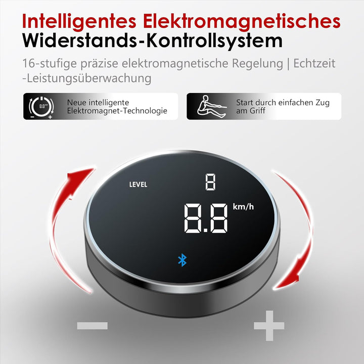 Wenoker Rudergerät für Zuhause, Magnetisches Rudergerät mit APP & LCD-Display, 32 Widerstandsstufen,