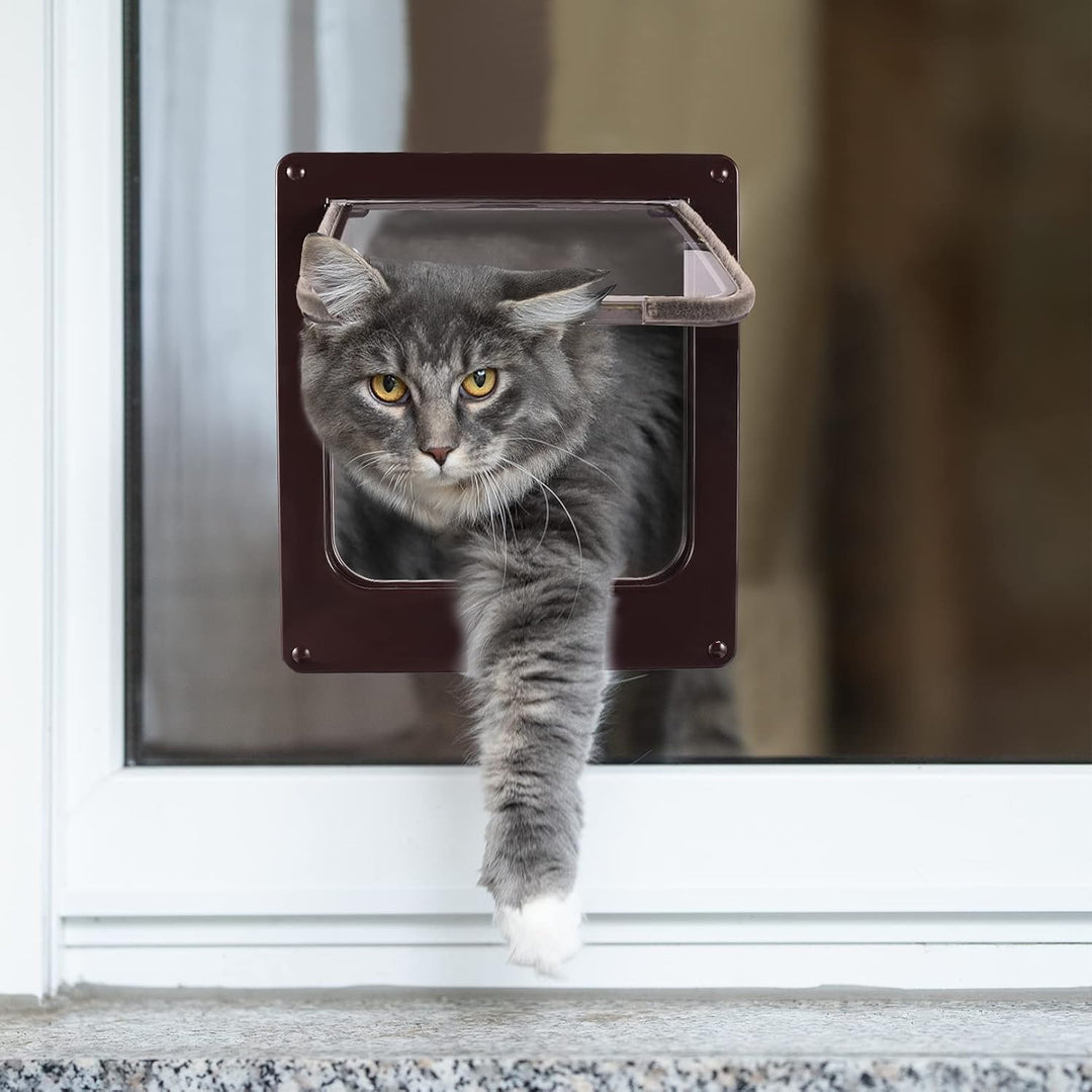 Sailnovo Katzenklappe Hundeklappe 4 Wege Facile-Verschluss für Katzen und kleine Hunde, Installieren