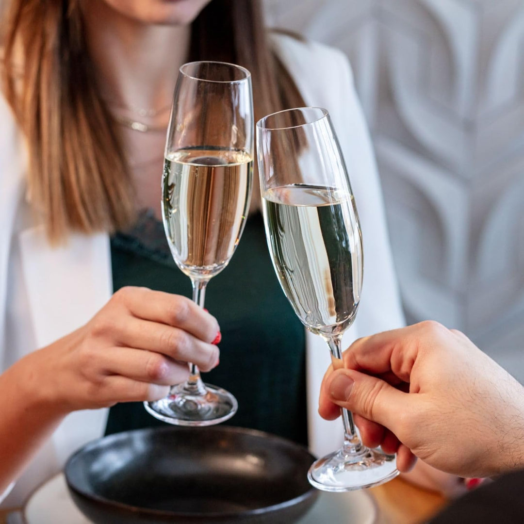 KROSNO Sektgläser Champagner-Gläser Sektflöten | Set von 6 | 200 ML | Venezia Kollektion | Perfekt f