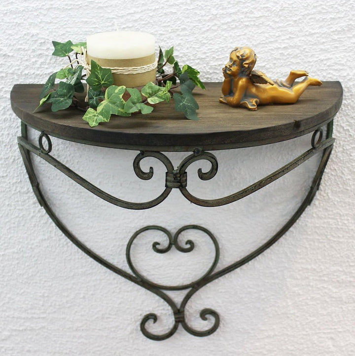 DanDiBo Wandregal 2er Set 12095 Wandkonsole Malega aus Metall mit Holzablage Badregal