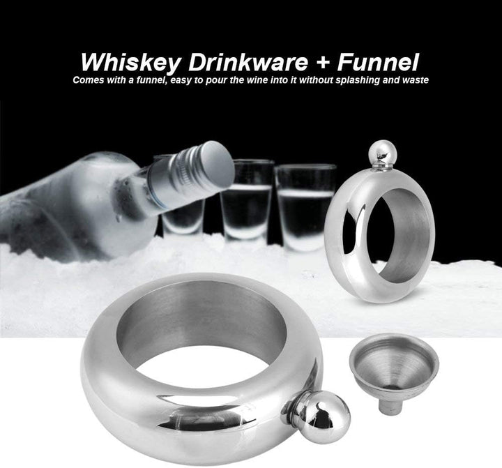Fdit Weinflasche + Trichter Trinkflasche/Armband A-Form Edelstahl Flachmann Flagon Whisky Zwei Griff