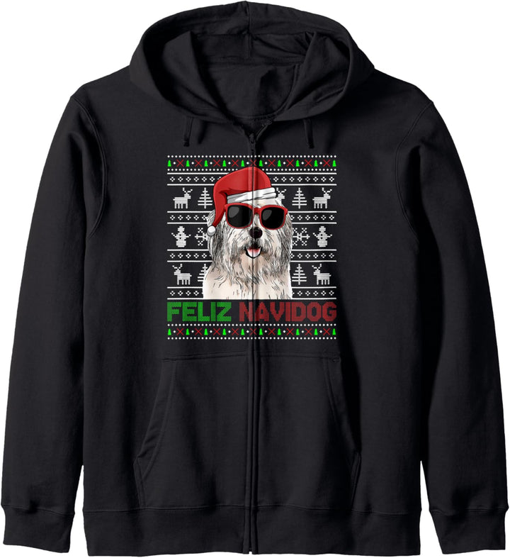 Old English Sheepdog Feliz Navidog Funny Christmas Kapuzenjacke