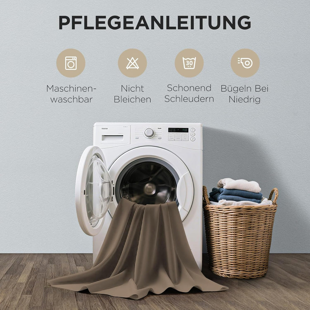 Joydeco Blickdichte Vorhänge mit Ösen Gardinen 2 Stück H 158 x B 132 Verdunkelungsvorhang Cappuccino