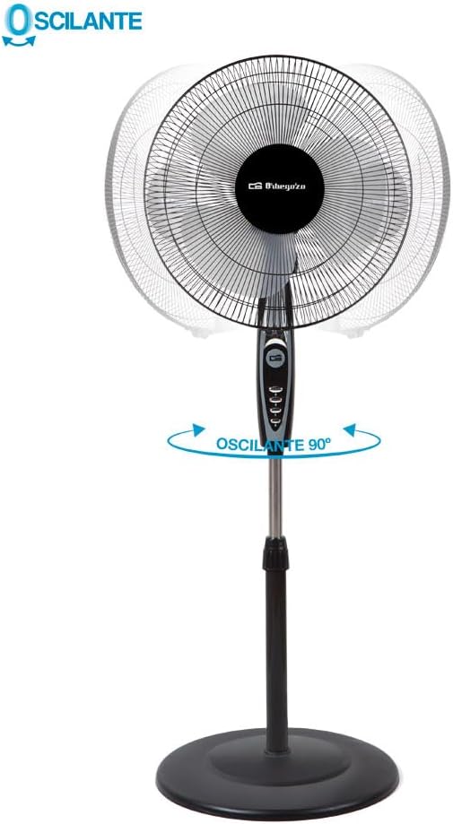 Orbegozo SF 0148 - Standventilator, drehbar, 3 Stufen, Blättergrösse 40 cm, einstellbare Höhe, 50 W,