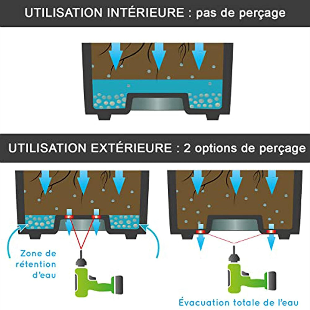 EDA - Blumentopf, rund, Toskana, Ø 48 cm, Volumen 43 l, Ø 47,5 x H 39 cm, Anthrazitgrau Anthrazit Ø