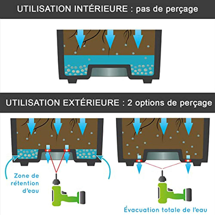 EDA - Blumentopf, rund, Toskana, Ø 48 cm, Volumen 43 l, Ø 47,5 x H 39 cm, Anthrazitgrau Anthrazit Ø