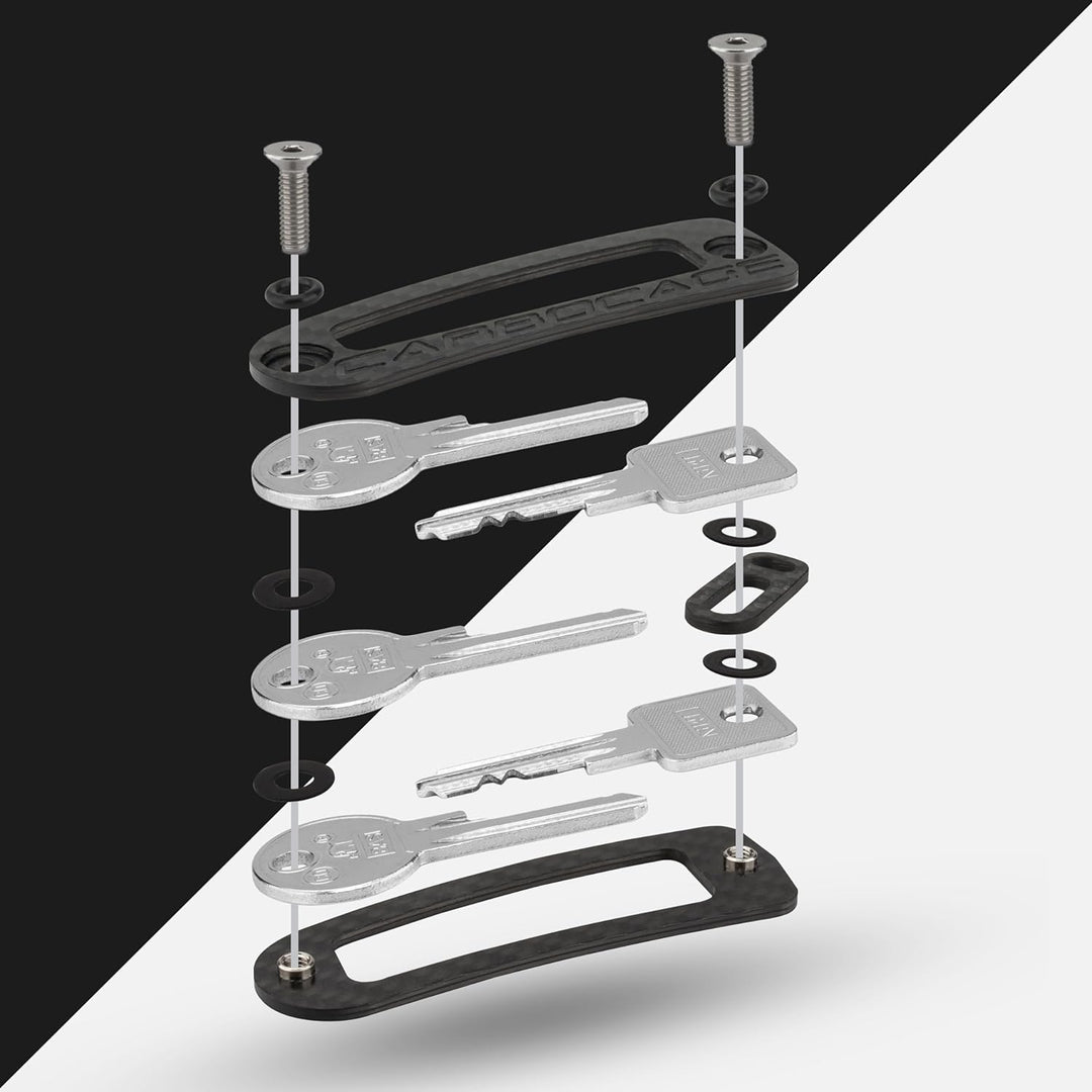 CARBOCAGE KEYCAGE - Key Organizer Carbon - Schlüsselorganizer - Schlüsselbund bis zu 14 Schlüssel