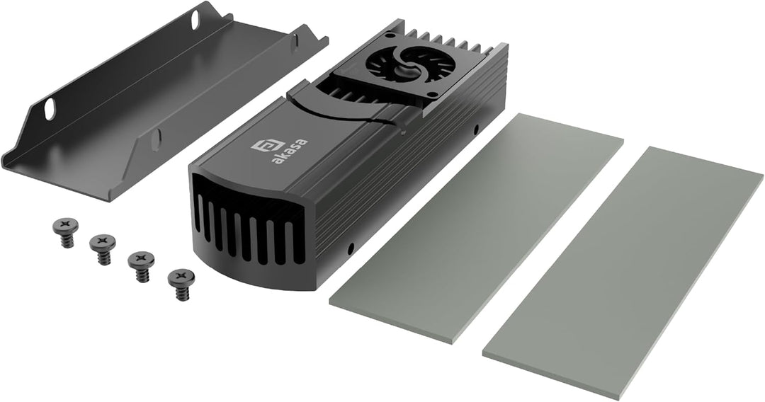 Akasa Gecko Pro LX, M.2 NVMe PCIe 5.0, Aluminium High-Speed Built-in Fan Heatsink Cooler, Support 22