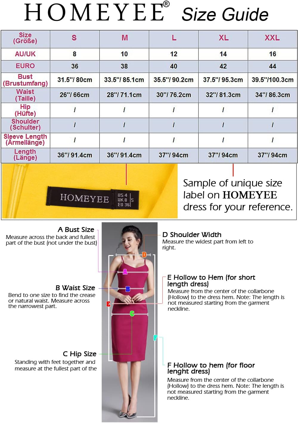 HOMEYEE Damen Elegant V-Ausschnitt Ärmellos Rockabilly Swing Sommer Freizeitkleid Mini Business Cock