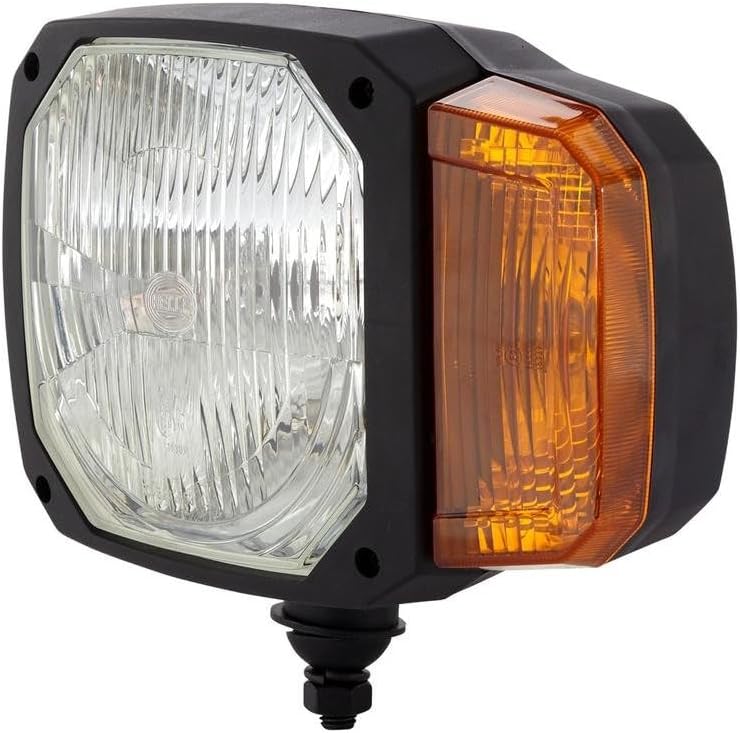 HELLA - Halogen-Hauptscheinwerfer - 12V - Einbau - Lichtscheibenfarbe: gelb - Stecker: DEUTSCH Steck