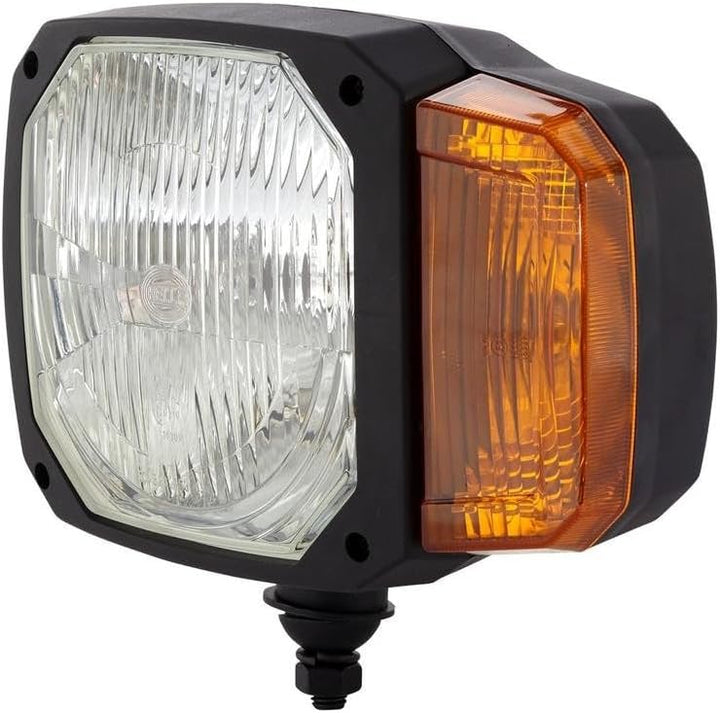 HELLA - Halogen-Hauptscheinwerfer - 12V - Einbau - Lichtscheibenfarbe: gelb - Stecker: DEUTSCH Steck