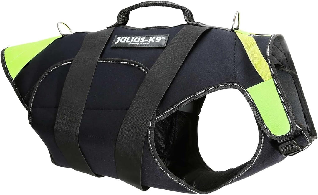 Julius-K9, IDC Multifunktionale Hundeweste 3in1, Grösse: XL, Schwarz und Neon XL Schwarz und UV Oran
