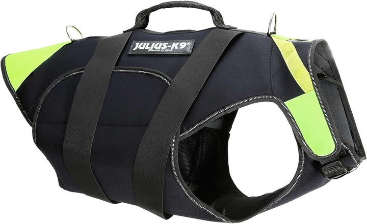 Julius-K9, IDC Multifunktionale Hundeweste 3in1, Grösse: XL, Schwarz und Neon XL Schwarz und UV Oran