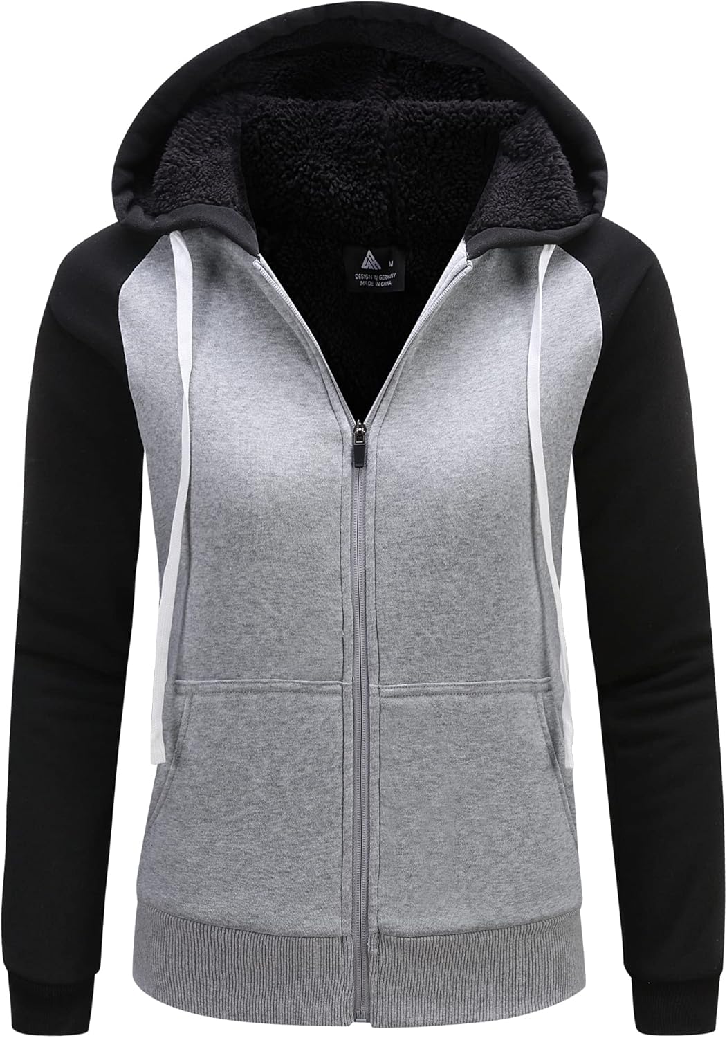 igeekwell Damen Fleecejacke mit Kapuze Warm Hoodie Jacke Damen Sweatjacke mit Teddyfutter Damen Outd