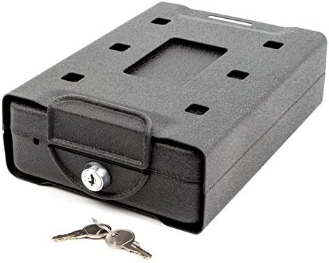 Carbest Hochsichterheits Mobilsafe mit Schlüssel B 15 x T 21 x H 5,5 cm, Geldkasette, Tresor schwarz