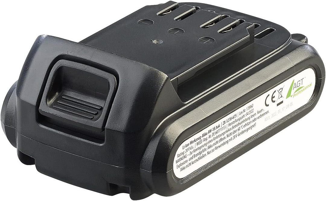 AGT Professional Akku-Werkzeug-Zubehör: Li-Ion-Werkzeug-Akku AW-18.hak, 2.000 mAh / 20 Volt (Wechsel