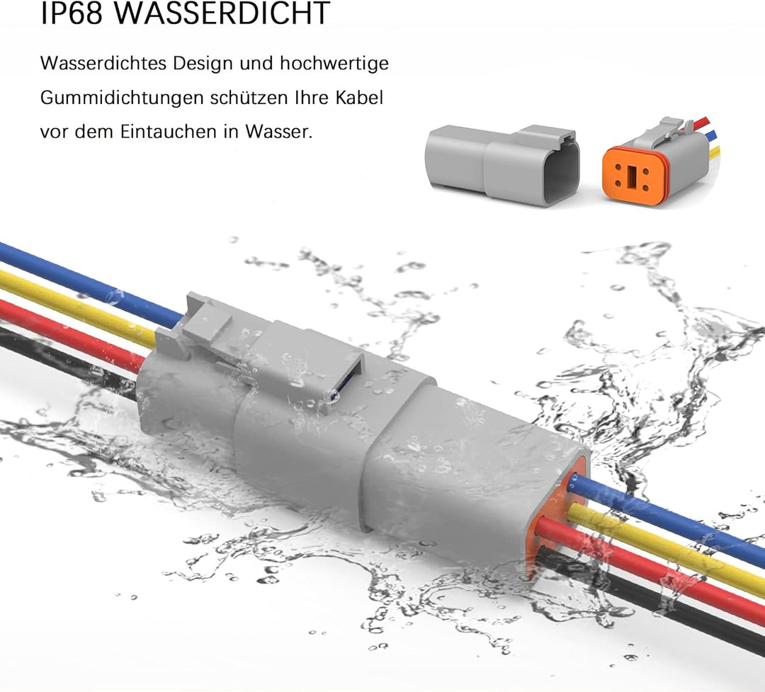 DT Stecker Connectors,Deutscher Stecker KFZ 4 Polig,Steckverbinder Wasserdichter,DT Serie Kabelsteck