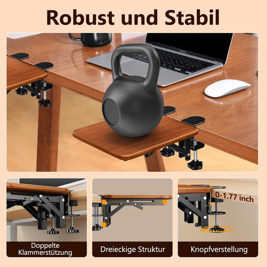 Ergonomische Handgelenkauflagen, Holz Schreibtisch Verlängerungsplattform, Grösse 8,26 * 7,63 Zoll,