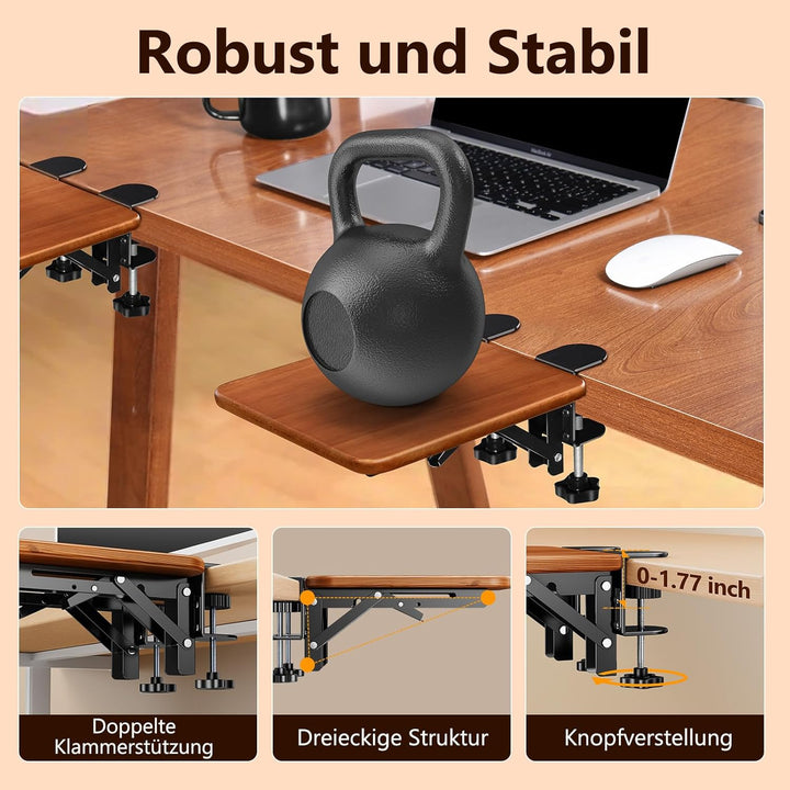 Ergonomische Handgelenkauflagen, Holz Schreibtisch Verlängerungsplattform, Grösse 8,26 * 7,63 Zoll,