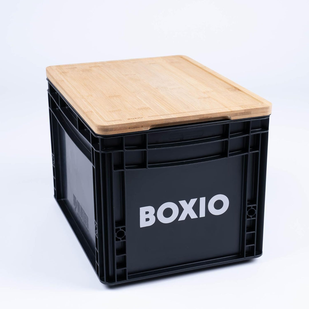 BOXIO - Cutting Board: Premium Schneidebrett aus Bambus, 40 x 30 cm gross passt perfekt als Holzdeck