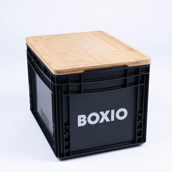 BOXIO - Cutting Board: Premium Schneidebrett aus Bambus, 40 x 30 cm gross passt perfekt als Holzdeck