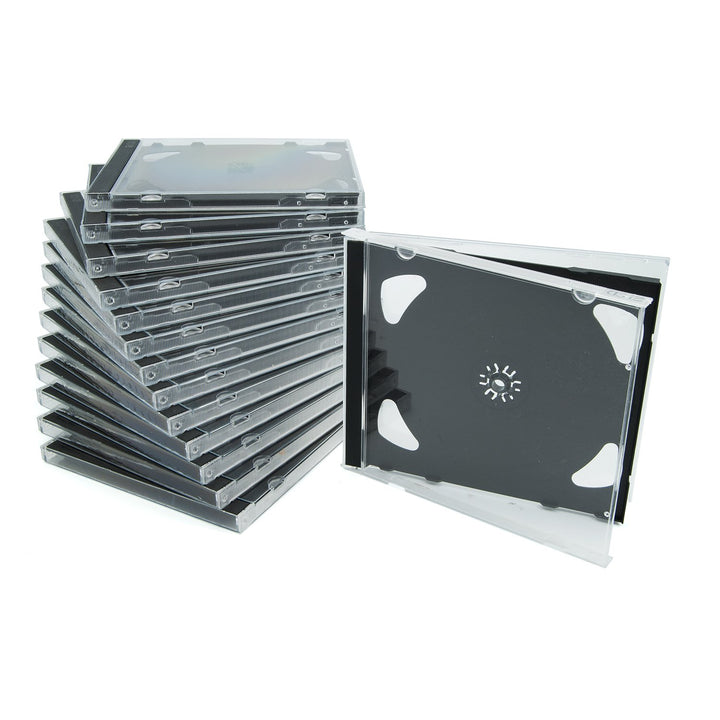 2er CD/DVD/Blu Ray Jewel Case Leerhüllen mit schwarzem Tray 10mm 50 Stück 50 Stück doppelt, 50 Stück