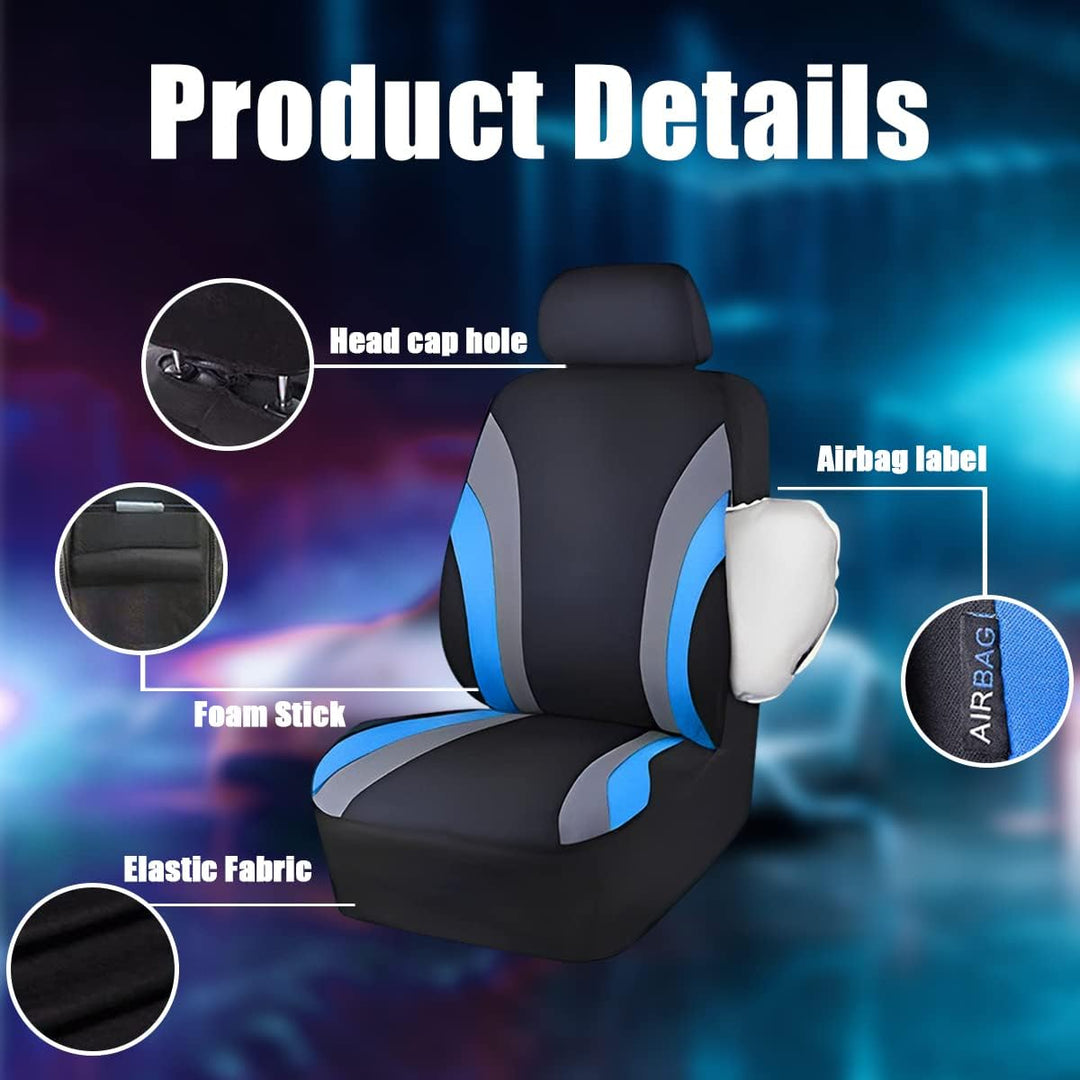 JNNJ 9 Stück Autositzbezüge Kompletter Satz, Auto-Schonbezug Für Highbacksitz, Universell Einsetzbar