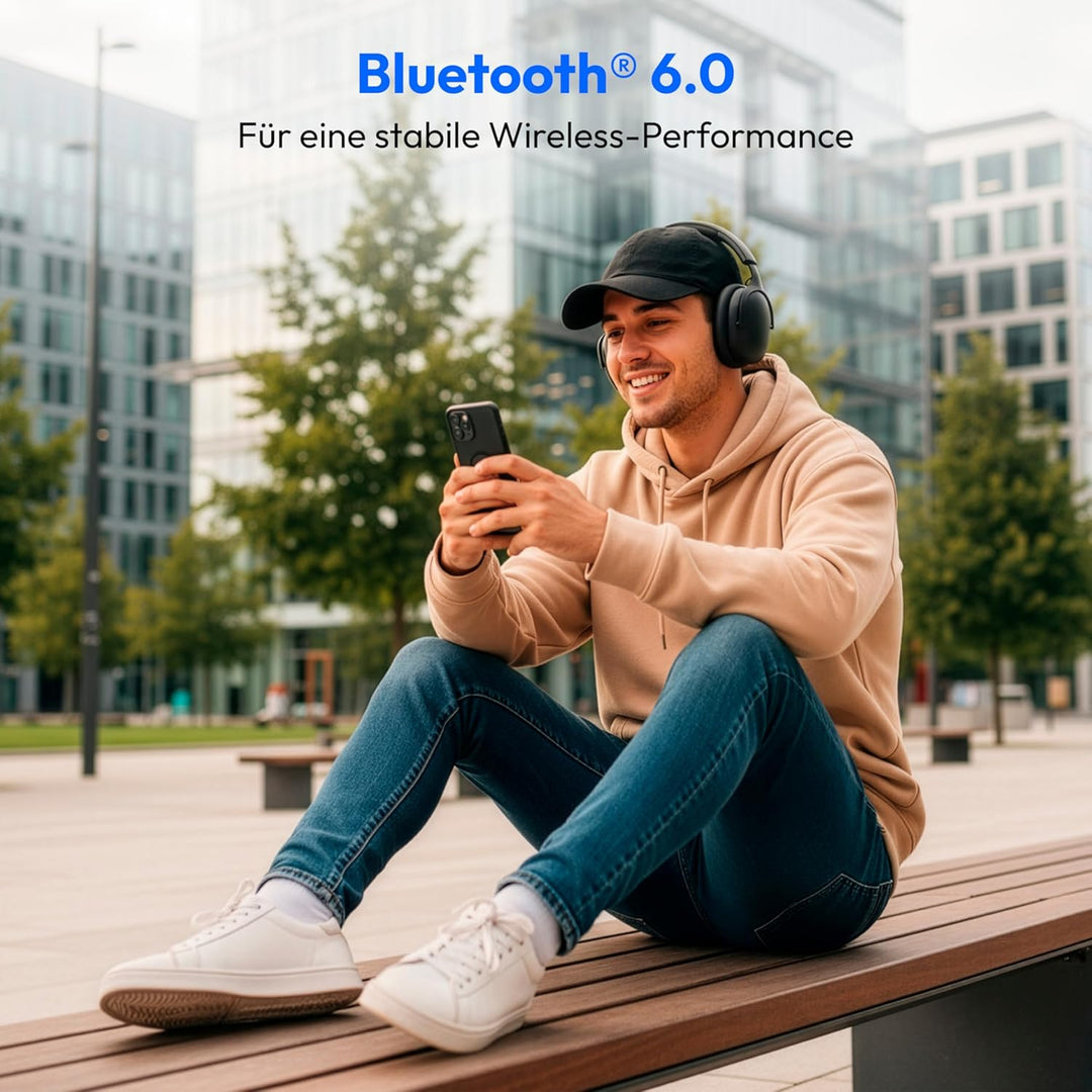 MEDION Over Ear Kopfhörer HX-1 Plus (kabellos, Feed Forward Noise Cancelling, Bluetooth 6.0, Wireles