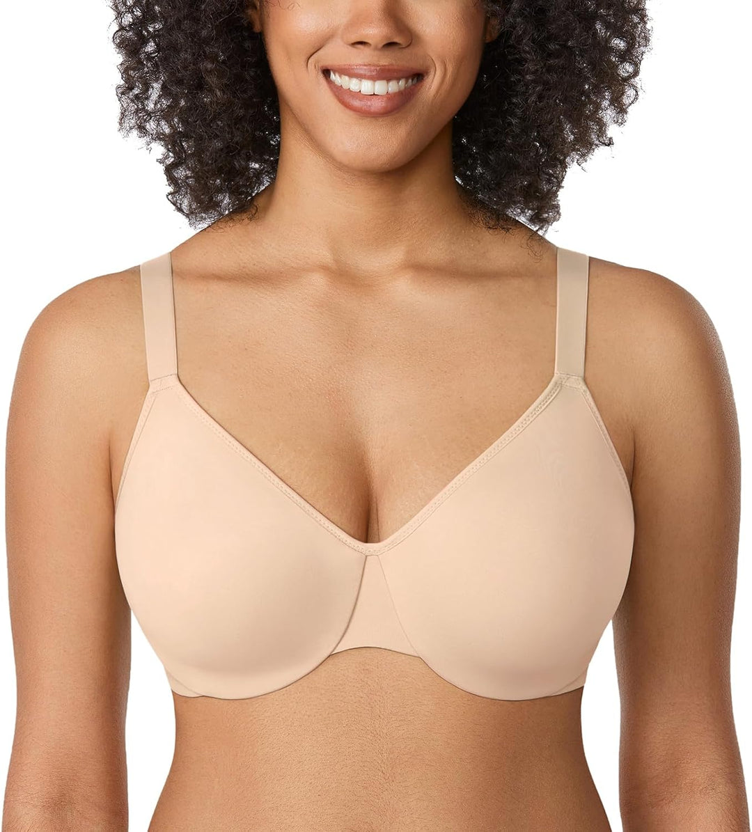 DELIMIRA Damen Minimizer BH mit Bügel Grosse Grössen Vollschalen Ungefütterter BHS T Shirt Bequemer