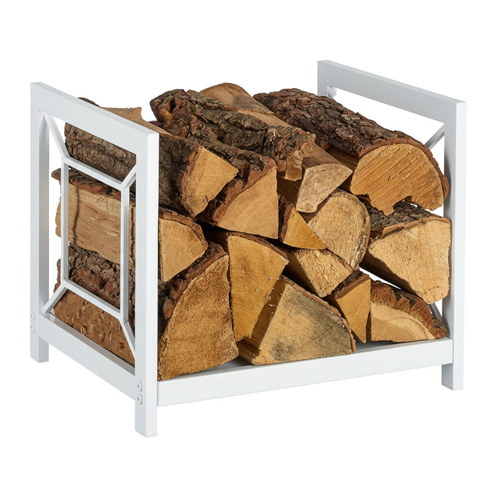 Relaxdays Kaminholzregal, Metall, modern, HBT: 36x43x35,5 cm, Brennholzregal für Feuerholz, Stapelho
