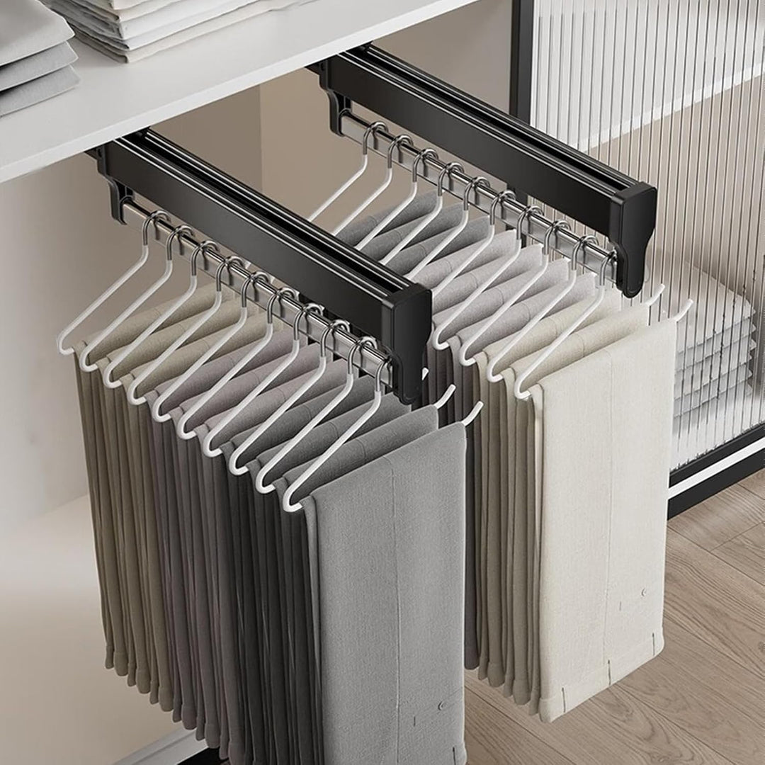 Ausziehbare Kleiderstange zum Herausziehen der Kleiderbügel Verstellbarer Kleiderschrank Teleskopsta