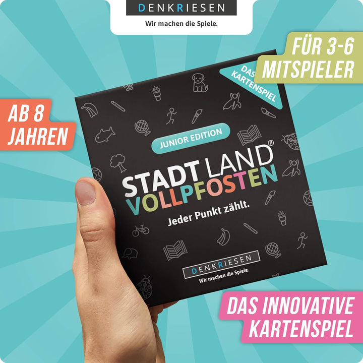 DENKRIESEN - STADT LAND VOLLPFOSTEN® - Das Trio der Kartenspiele - JUNIOR - Classic – ROTLICHT | inn