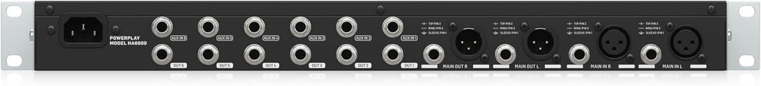 Behringer POWERPLAY HA6000 6-Kanal-Hochleistungs-Kopfhörer-Misch- und Verteilverstärker, POWERPLAY H