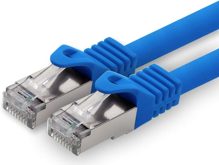 1aTTack.de 30m - blau - 1 Stück CAT.7 Netzwerkkabel Patchkabel SFTP PIMF LSZH Gigabit Lan Kabel 10Gb