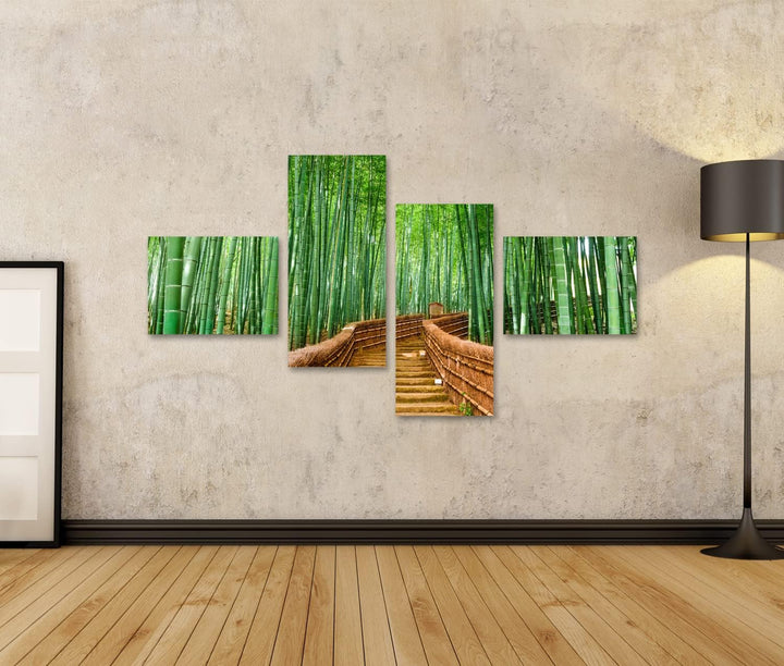 islandburner Bild auf Leinwand Kyoto Japan Bambuswald Bilder Wandbilder Poster Leinwand 150x80cm - 4