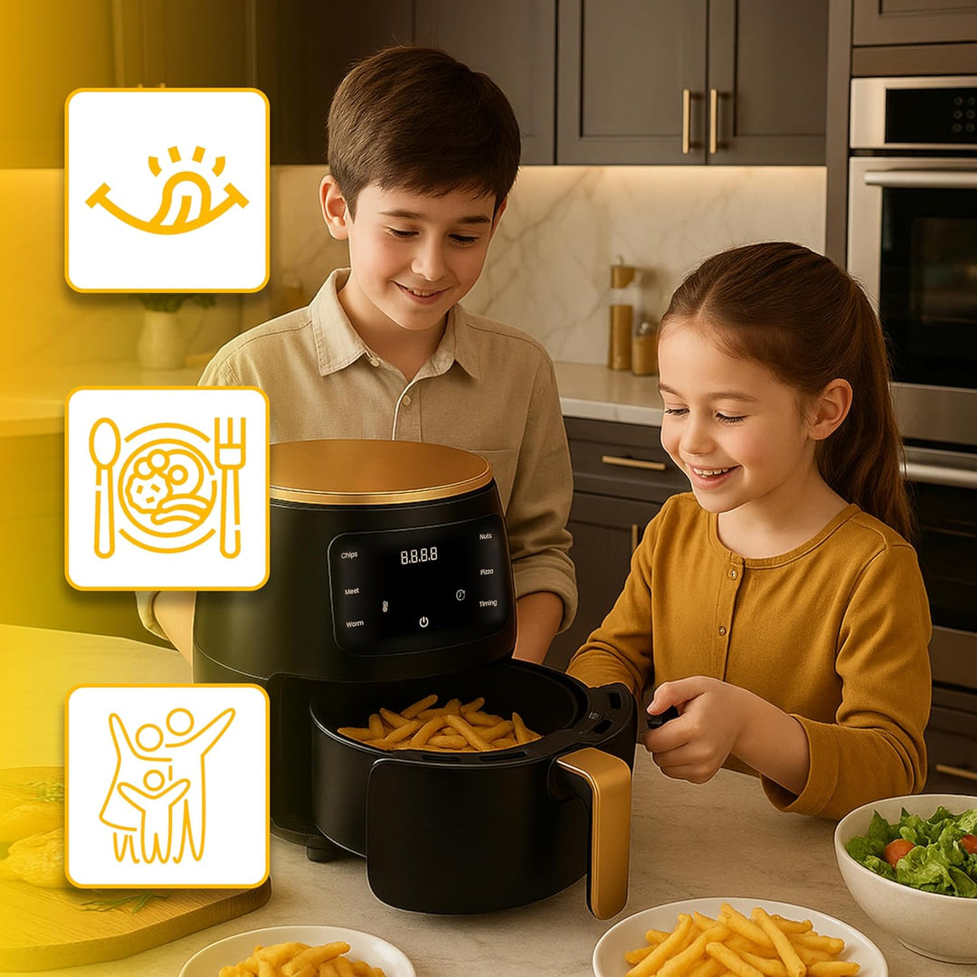 Retoo Heissluftfritteuse XXL 4,5L Airfryer mit 2400W Leistung, LED-Touchscreen, 6-in-1 Funktionen, H