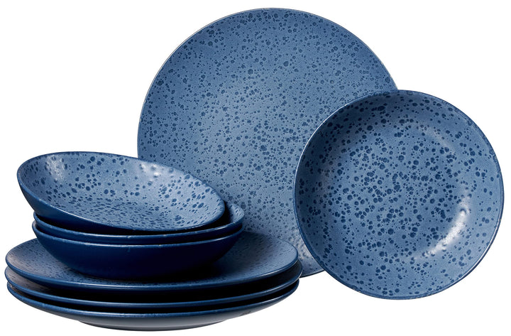 Tafelservice Kitwe, 8-teilig, Blau Blau Tafelservice, Blau Tafelservice